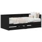 Preview: Schwarzes Bettsofa mit Schubladen Schwarze Eiche Holzwerkstoff