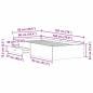 Preview: Bettgestell Schwarz Eiche 90x190 cm aus Holzwerkstoff