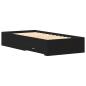 Preview: Bettgestell Schwarz Eiche 90x190 cm aus Holzwerkstoff