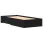 Preview: Bettgestell Schwarz Eiche 90x190 cm aus Holzwerkstoff