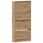Preview: Schuhschrank Handwerkliche Eiche Holzwerkstoff 80 x 21 x 163.5 cm