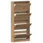 Preview: Schuhschrank Handwerkliche Eiche Holzwerkstoff 80 x 21 x 163.5 cm