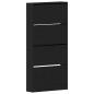 Preview: Schuhschrank Schwarzes Eichenholz Holzwerkstoff 80 x 21 x 163,5 cm