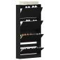 Preview: Schuhschrank Schwarzes Eichenholz Holzwerkstoff 80 x 21 x 163,5 cm