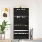 Preview: Schuhschrank Schwarzes Eichenholz Holzwerkstoff 80 x 21 x 163,5 cm