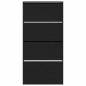 Preview: Schuhschrank Schwarzes Eichenholz Holzwerkstoff 80 x 21 x 163,5 cm