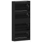 Preview: Schuhschrank Schwarzes Eichenholz Holzwerkstoff 80 x 21 x 163,5 cm