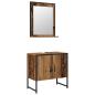 Preview: 2-teiliger Badschrank-Set aus Altholz und Holzwerkstoff
