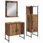 Preview: 3-teiliges Badezimmer-Schrankset aus altem Holz und engineered Wood