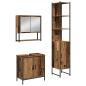 Preview: 3-teiliges Badezimmermöbelset Alter Holz Engineered Wood