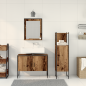 Preview: 3-teilige Badezimmermöbel set aus altem Holz und engineered Holz