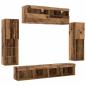 Preview: 8 Stück TV-Wandeinheiten mit LED Altholz Engineered Wood