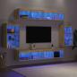 Preview: 8-teilige TV-Wandkonsole mit LED Artisan Eiche Holzwerkstoff