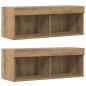 Preview: 8-teilige TV-Wandkonsole mit LED Artisan Eiche Holzwerkstoff