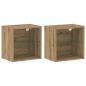 Preview: 8-teilige TV-Wandkonsole mit LED Artisan Eiche Holzwerkstoff