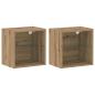 Preview: 8-teilige TV-Wandkonsole mit LED Artisan Eiche Holzwerkstoff