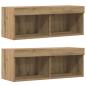 Preview: 8-teilige TV-Wandkonsole mit LED Artisan Eiche Holzwerkstoff