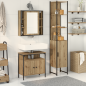 Preview: 3-teiliges Schminktisch-Set in geräucherter Eiche, engineered Wood