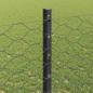 Preview: Zaunpfosten 22 Stück U-Kanal Grau 120 cm Stahl, Hexagonzaun Grau 1,2x100 m Stahl