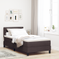 Preview: Boxspringbett mit Matratze Dunkelbraun 90x190 cm Stoff