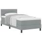 Preview: Boxspringbett mit Matratze Hellgrau 90x200 cm Stoff