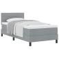 Preview: Boxspringbett mit Kopfteil Hellgrau 90 x 200 cm Stoff