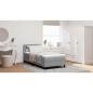 Preview: Boxspringbett mit Kopfteil Hellgrau 90 x 200 cm Stoff