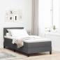 Preview: ARDEBO.de - Boxspringbett mit Matratze Dunkelgrau 100x200 cm Stoff
