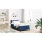 Preview: Boxspringbett mit Matratze Blau 100x200 cm Stoff