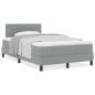 Preview: Boxspringbett mit Matratze Hellgrau 120x200 cm Stoff