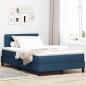 Preview: ARDEBO.de - Boxspringbett mit Matratze Blau 120x200 cm Stoff