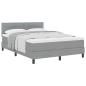 Preview: Boxspringbett mit Matratze Hellgrau 140x190 cm Stoff