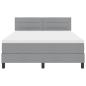 Preview: Boxspringbett mit Matratze Hellgrau 140x190 cm Stoff