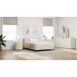 Preview: Boxspringbett mit Matratze Creme 140x190 cm Stoff