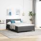 Preview: ARDEBO.de - Boxspringbett mit Kopfteil Dunkelgrau 140 x 200 cm Stoff