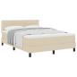 Preview: Boxspringbett mit Matratze Creme 160x200 cm Stoff