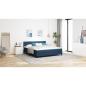 Preview: Boxspringbett mit Matratze Blau 180x200 cm Stoff