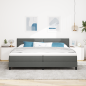 Preview: Boxspringbett mit Matratze Dunkelgrau 200x200 cm Stoff