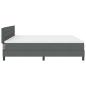 Preview: Boxspringbett mit Matratze Dunkelgrau 200x200 cm Stoff