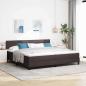 Preview: ARDEBO.de - Boxspringbett mit Matratze Dunkelbraun 200x200 cm Stoff