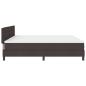 Preview: Boxspringbett mit Matratze Dunkelbraun 200x200 cm Stoff