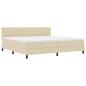 Preview: Boxspringbett mit Matratze Creme 200x200 cm Stoff