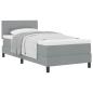 Preview: Boxspringbett mit Matratze Hellgrau 100x200 cm Stoff