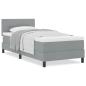Preview: Boxspringbett mit Matratze Hellgrau 100x200 cm Stoff