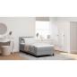 Preview: Boxspringbett mit Matratze Hellgrau 100x200 cm Stoff