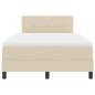 Preview: Boxspringbett mit Matratze Creme 120x200 cm Stoff