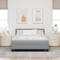 Preview: Boxspringbett mit Kopfteil Hellgrau 140 x 190 cm Stoff