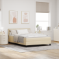 Preview: Boxspringbett mit Matratze Creme 140x190 cm Stoff