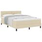 Preview: Boxspringbett mit Matratze Creme 140x190 cm Stoff