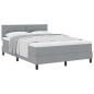 Preview: ARDEBO.de - Boxspringbett mit Matratze Hellgrau 140x200 cm Stoff